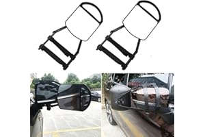 TORCARVH Wohnwagenspiegel Außenspiegel Auto Abschleppspiegel Anhängerspiegel Caravanspiegel 360° Drehbarer für Wohnmobile, Wohnwagen, Anhänger (Schwarz, 2 Stück)