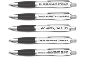 Filthy Sentiments 5 Pack of Ballpoint Pens - Funny Pen Set For Colleagues - Funky Stationery Quirky Gift - Office Desk Accessories - Rude Pen Set - Funny Friend Gift