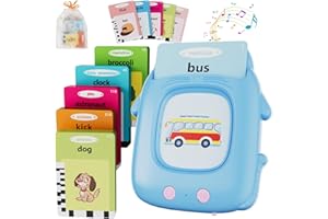 Talking Flash Cards for Toddlers, Electight Sensory Toys for Autism, Preschool Reading Machine with 224 Words, Birthday Gift for Children Aged 2, 3, 4, 5, 6 Years
