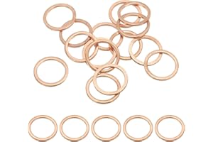 PATIKIL 15pcs Arandela de Cobre M16, Anillo de Sellado, 20x16x1.5mm(OD*ID*Grosor) Junta Plana Métrica Crush Accesorios Hidráulicos para Tornillos Perno Tapones de Cárter Drenaje de Aceite