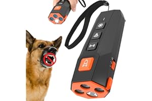 TORLAIST Anti Barking Device for Dogs, Ultrasonic Handheld Dog Barking Deterrent Devices, 50ft Range Rechargeable Bark Deterrent Devices, 3 IN 1 Stop Dog Barking Device, For Small Medium Large Dogs Training