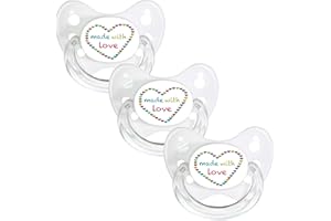 dentistar Silikon Schnuller 3er-Set - Größe 1 Schnuller 0-6 Monate - Zahn- & kieferfreundlicher Nuckel mit Dental-Stufe – BPA-frei – Made in Germany - Made with Love, Weiß