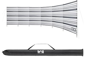 TRAIL OUTDOOR LEISURE Trail Premium Wooden Windbreak with Bag, Sun Shelter Windbreaker Privacy Screen with Metal Spikes, Reinforced Stitching, Outdoor Camping Festival Garden (5 Pole 360cm x 130cm or 7 Pole 540cm x 130cm)