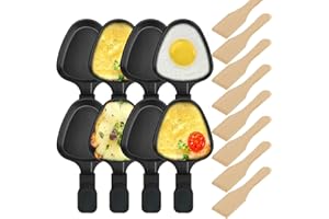 Kosmosta Antihaftbeschichtete Mini-Grill-Käsepfanne Schmelzzubehör für Raclettes Ersatzbleche Raclette-Geschirr Mini-Raclette-Pfännchen, Dreiecksform (8 Stück)