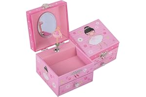 TAOPU Boîte à Bijoux Musicale avec Tiroir et étui de Rangement de Bijoux de Ballerine Tournante pour Filles