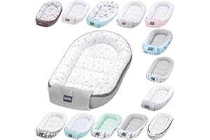 BELLOCHI GROWING IN STYLE Bellochi Reducteur de Lit Bebe, Cale Bebe pour Lit, Cocon Bebe - 100% Coton, 0-12 Mois - Nid de Bebe, Baby Nest - 90 x 60 cm - Copse