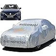 Enew Waterproof Textured with Triple Stitching Car Cover for Maruti Suzuki Baleno - Ultra Surface Body Protection, Mirror, Dust, UV Shield, without Antenna Pockets - Silver Look