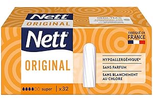 Nett Original - Tampón sin aplicador, super, caja de 32 sellos
