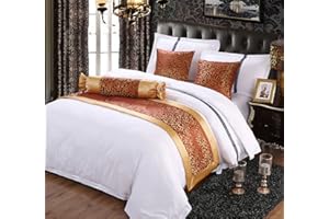 BIIKOON Bed Runner Hotel Bedding Protection Bed Scarf Flower Pattern Quilted Bed Flag Mat Bedclothes Decoration for Foot of Bed for Wedding Bedroom, Red 180X50cm for 120cm bed