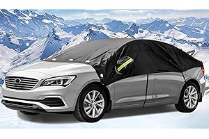 iZoeL Full Car Windscreen Cover for Winter Windshield Magnetic Snow Cover Frost Car Frost Windscreen Cover Ice Screen Cover for SUV VANS Trucks and Larger Verhicles - Full Protection