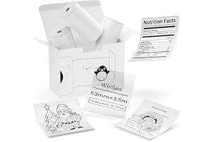 LABELCENTER T02/M02L/M02X Centre d'étiquettes en papier thermique T02 Autocollant en papier transparent Compatible Memoking T02 Pocket Printer, Transparent, 50 mm x 3,5 m, 3 rouleaux