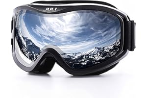 JULI EYEWEAR Juli Ski Goggles Winter Snow Sports Snowboard Protective Goggles with Anti Fog UV Protection Double Lens for Men Women and Youth, Schwarz/Silber(VLT 12%)