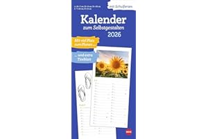 Kalender zum Selbstgestalten 2026: Blanko-Kalender zum Basteln mit extra Titelblatt für Ihr persönliches Kalender-Kunstwerk. Foto- und Bastelkalender 2026. 16 x 34 cm. (Foto-/Bastelkalender Heye)