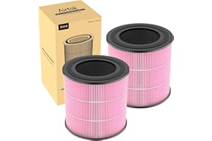Airtok H13 Filtre de remplacement HEPA, Charbon actif à haute efficacité, Convient au purificateur d'air AP0601, Élimine le pollen, la poussière, les poils d'animaux et autres allergènes