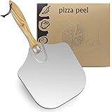 Pizza Peel Aluminum Metal Pizza Paddle with Foldable Wood Handle Easy Storage Pizza Shovel 12 inch for Baking Homemade Pizza