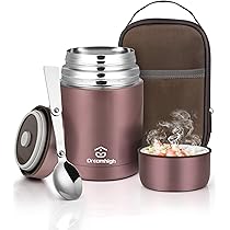 Dreamhigh Thermocontainer voor eten 800 ml, roestvrij staal, warmhoudcontainer, voedselcontainer voor eten, thermoskan eten, lekvrij, incl. lepel, 12 uur warm, 12 uur koud (blauw