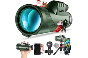 Pankoo Monoculares HD para Adultos Pankoo Potente Bak4 Monocular de Caza para observación de Aves, Estrellas, Juegos Deportivos, Regalos para Adultos con diseño Resistente al Agua y a los Golpes