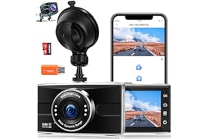 POYBPCY Kamera samochodowa 1440P przednia i tylna kamera 2,5K WiFi Dashcam do samochodów, obsługa aplikacji z kartą SD 32 GB, metalowa obudowa, super noktowizor, WDR, czujnik G, nagrywanie w pętli, tryb parku, obsługa maks. 128 GB