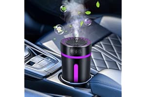 Nastopee Car Diffuser Aromatherapy Diffusers for Essential Oils, 300ml Air Scent Small Humidifier with Night Light, Waterless Auto Shut-Off Car Aroma Diffuser, Portable Black Gift