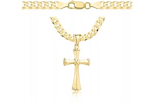 AMAR OPRAVA złoty łańcuszek męski z krzyżem 585, łańcuszek męski 925/585 – krzyżyk łańcuszek męski złoty 585 masywny – 5 mm, łańcuszek krzyżykowy – łańcuszek męski pancerka