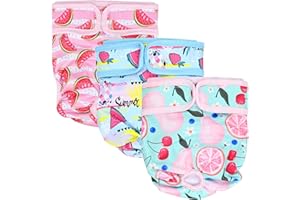 RAINPOP 3 Stück Wiederverwendbare Windeln für Hündinnen, Hygienische Hundewindeln Hochsaugfähige, Hunde Windeln Läufigkeit Inkontinenz, Umweltfreundliche Damenbinden Höschen für Weibliche Haustiere (M)