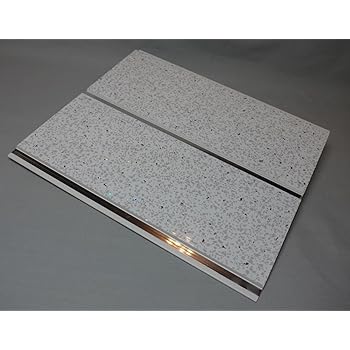 8 Platinum White Sparkle Chrome 8mm Ceiling Panels Wall Cladding PVC Bathroom | UK