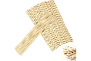 OMJMYY 200 Pièces Tiges Bâtonnets en Bois Ronde 300mm x 3mm pour Barbe à Papa Naturel Bâtons de bambou pour Travaux Manuels et Bricolage