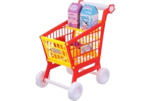 jojofuny 1 Set Mini Carrello della Spesa Giocattolo con Falsi Verdura E Frutta di Generi Alimentari Cucina Playset Educativo Supermercato Carrello Pretend Gioca Bambini della Spesa