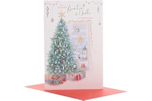 UK Greetings Christmas Card for Auntie & Uncle - Tree Design