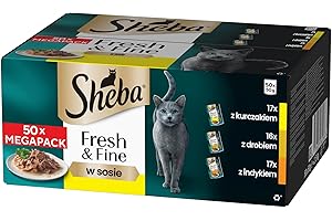 Sheba Fresh & Fine Multipack Portionsbeutel 3 Varietäten Huhn, Geflügel, Truthahn in Sauce 50x50g