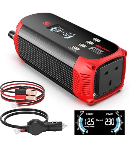 Inverter 500W Onda Sinusoidale Pura 12V A 230V – Con 2 Porte USB 3.1A E 1 Presa AC, Per Auto, Camper, Emergenze!