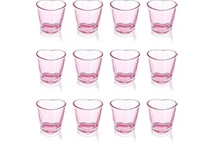 SOOPIISO Lot de 12 verres à liqueur roses en forme de cœur, 42,5 g