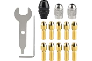 Dmkohi Uchwyt wiertarski, 15 sztuk, zestaw tulei zaciskowych do Dremel, czarny Dremel 4486, uchwyt wiertarski, 1/32" do 1/8", zamiennik 4486 szybkozmienny uchwyt wiertarski z zamiennikiem 4485
