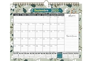 Calendrier Mural 2023 2024, Calendrier Familial Mural Français, Calendrier de Bureau Mensuel - Septembre 2023 à Décembre 2024 -Planificateur Planning Mensuel Grand Organisateur Familial