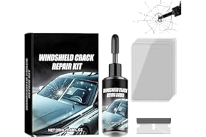 MAGISEL Kit Reparation Pare Brise, Voiture Brise de Voiture Réparation de Verre Fissuré, Colle Pare Brise Avec lame et film de durcissement, Pour Réparation Pare Toile D'araignée, Croissant de Lune Demi