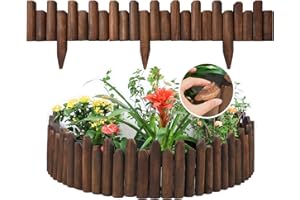 zhongko Hölzerne Rasenkante Flexibel Holzzaun Beeteinfassung 120CM lang,15~20CM Holz Beetumrandungen als Gartenzaun,Gemüsezaun,Raseneinfassung