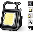 INVICTO 2000 Lumens LED COB Key Chain Flashlights Small Water Resistant USB Rechargeable Magnetic, 3 Light Modes Portable Light with Folding Bracket for Walking Camping Car Repairing