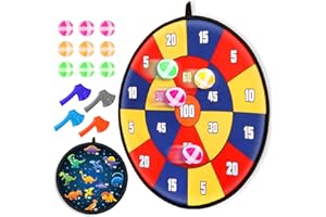 Baztoy Diana Niños, Diana Dardos de Doble Cara de 45CM con 9 Bolas y 4 Hachas, Juego de Dardos Dart Board Juguetes para 3-12 ANS Niños Niñas Interior Exterior Jardín Regalos Navidad Cumpleaños