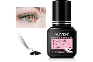 CUZZYDUNJYNN Colla extension ciglia professionali,colla extension ciglia,colla ciglia finte,tempo di asciugatura 1-2 secondo, durata -7-9 settimane, colla per extension ciglia professionale nero 5ml