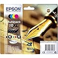 Epson Pen & Crossword High Yield Genuine Multipack,Ink Cartridges, DURABrite Ultra Ink,Cyan, 4-colours, 16XL