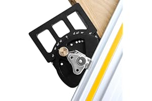 SWTHM Sierra de vía de ángulo ajustable, cuadrado con parada rápida de -60° a 60 °, sierra circular de ángulo recto de 90 grados, riel de guía, compatible con Festool Makita Milwaukee