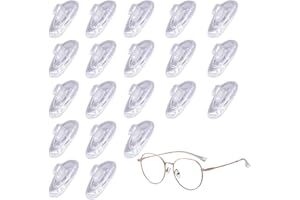 AzureRay 10 pares de almohadillas nasales para gafas de silicona suave, almohadillas antideslizantes transparentes para gafas de vista y de sol, accesorios para gafas
