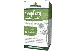 Natures Aid SleepEezy Valerian Root Extract 150mg – Traditional Herbal Remedy for Sleep Disturbances from Mild Anxiety – Natural Vegan Sleep Aid – Gluten Free, Non-GMO – 60 Tablets