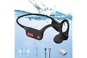Tayogo Cuffie a conduzione ossea, MP3 per nuoto, 32 GB di memoria integrata, Bluetooth 5.4, microfono, impermeabili IPX8, per palestra (ferroso)