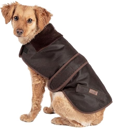 Gorpets Edinburgh Wachsmantel Für Hunde – Wasserabweisend, Mit Fleecefutter, Verstellbar, In Marineblau