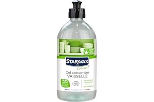 Starwax Soluvert - Liquide vaisselle concentré Ecocert 500ML - Idéal pour dégraisser en profondeur et décoller facilement les salissures de la vaisselle