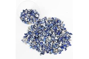 Orientrea 1.1lb Natural Crushed Lapis Lazuli Crystal Tumbled Chips-Lapis Lazuli Healing Crystals Chips Bulk, Crushed Crystal Gemstones for Crafts, Beautiful Package for Gift(Lapis Lazuli)