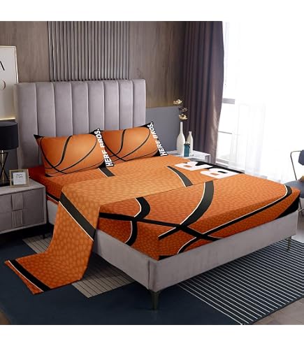 Set Biancheria Da Letto Basket Per Bambini E Ragazzi - Piumone Con Federa - Stampa 3D Sportiva - Morbida Microfibra - 2