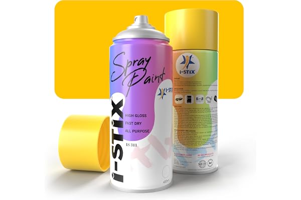 i-stix Spray Paints High Gloss 400ml Multi Purpose Acrylic Paints (ART Yellow)
