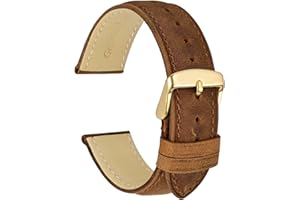 WOCCI Bracelets de Montre en Cuir Véritable pour Homme et Femme, Largeur de Bande 18mm 19mm 20mm 22mm 23mm 24mm